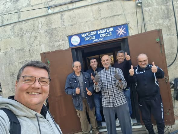 Visit from Carsten, 9H/DM9EE, to Marconi Amateur Radio Circle (photo 1)